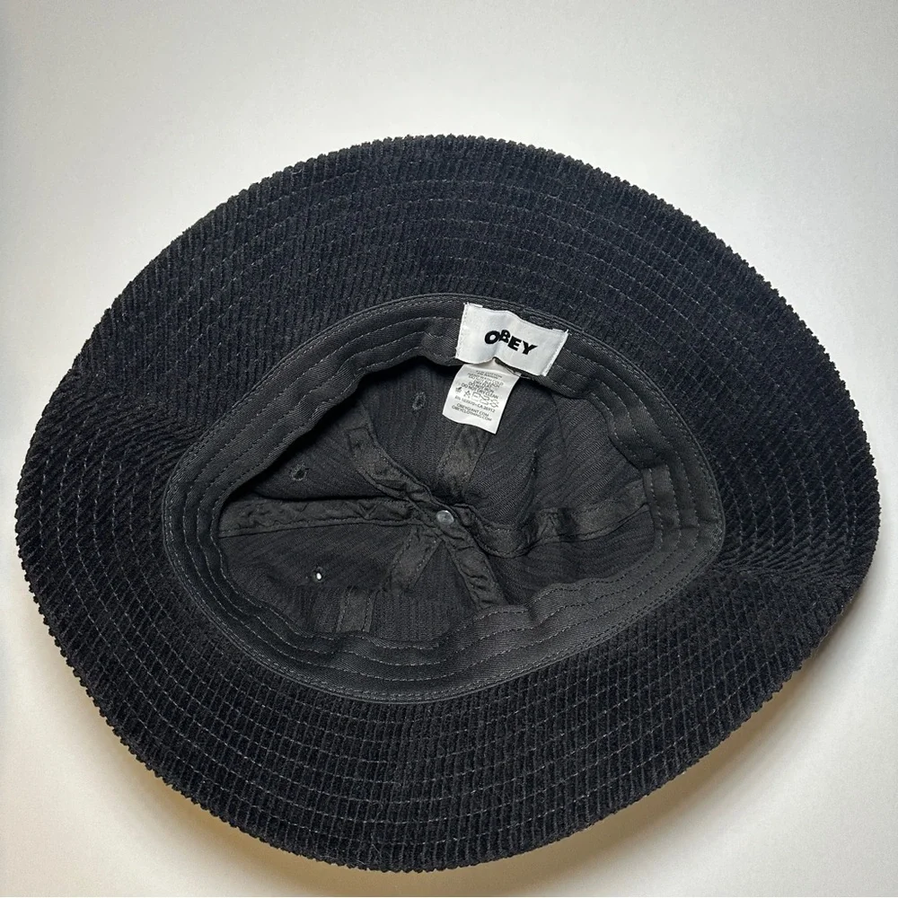 Obey Black Corduroy Bucket Hat New